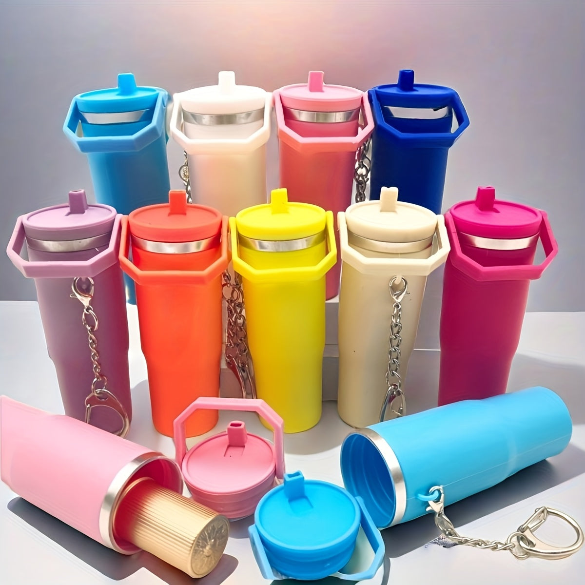 New Mini Stanley Keychain, Colorful Mini Tumbler Keychain, Tumbler Keychain For Handbag New Mini Stanley Keychain, Colorful Mini Tumbler Keychain, Tumbler Keychain For Handbag